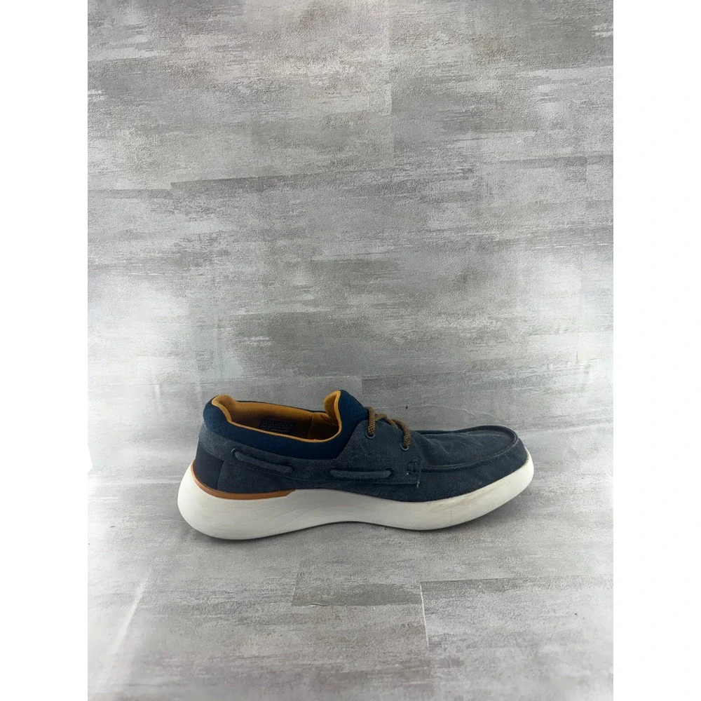 Skechers Relaxed Fit Navy Boat Shoes Men Sz 8.5 Air-Cooled Memory Foam 65896